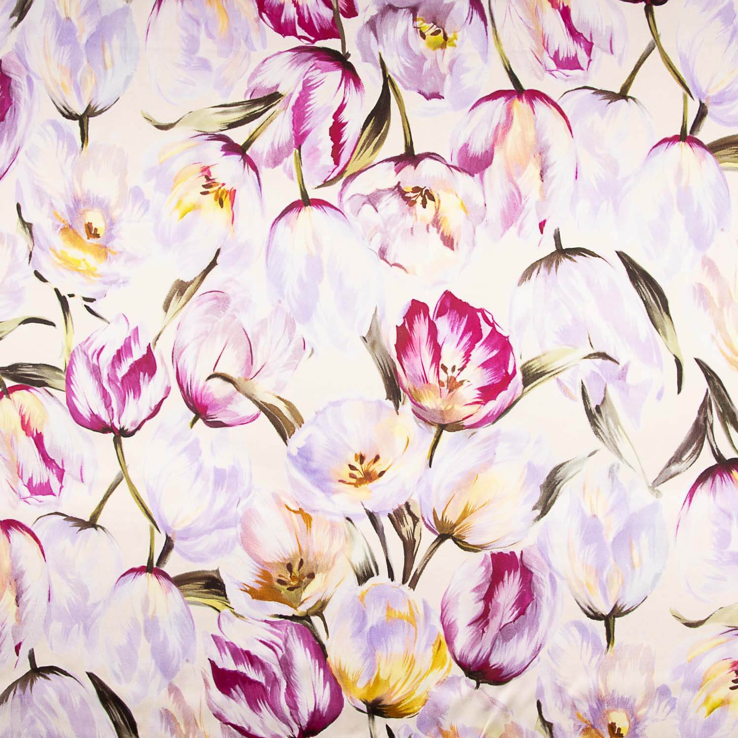 Satin de soie naturelle Jardin romantique - Ribes y Casals