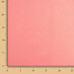 Popeline Seersucker à petits carreaux corail fluo - Ribes y Casals