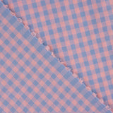 Popeline Seersucker à carreaux bleus et roses - Ribes y Casals