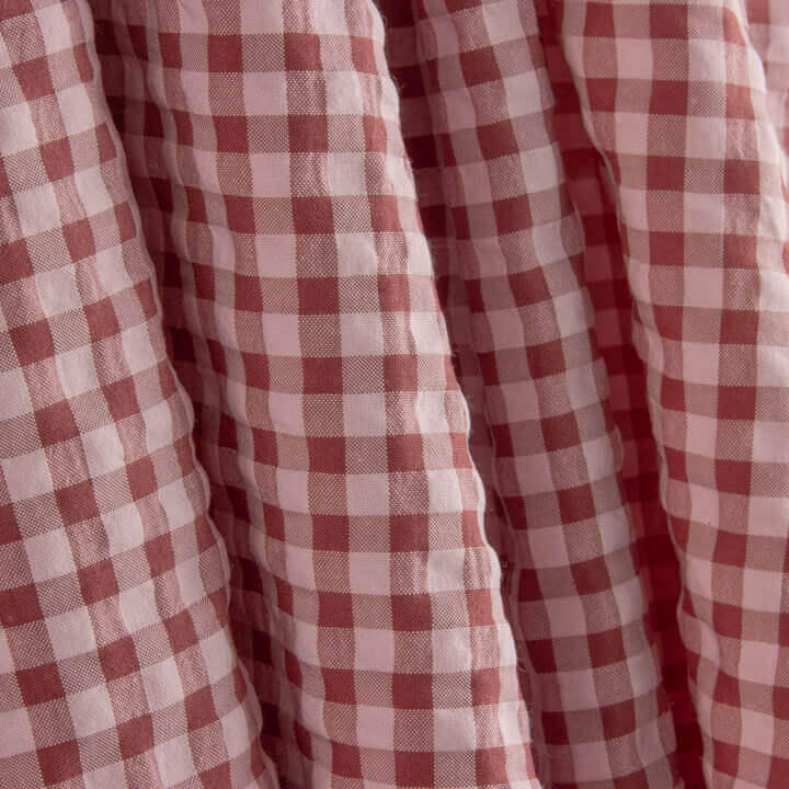 Seersucker à carreaux Vichy rose poudré - Ribes y Casals