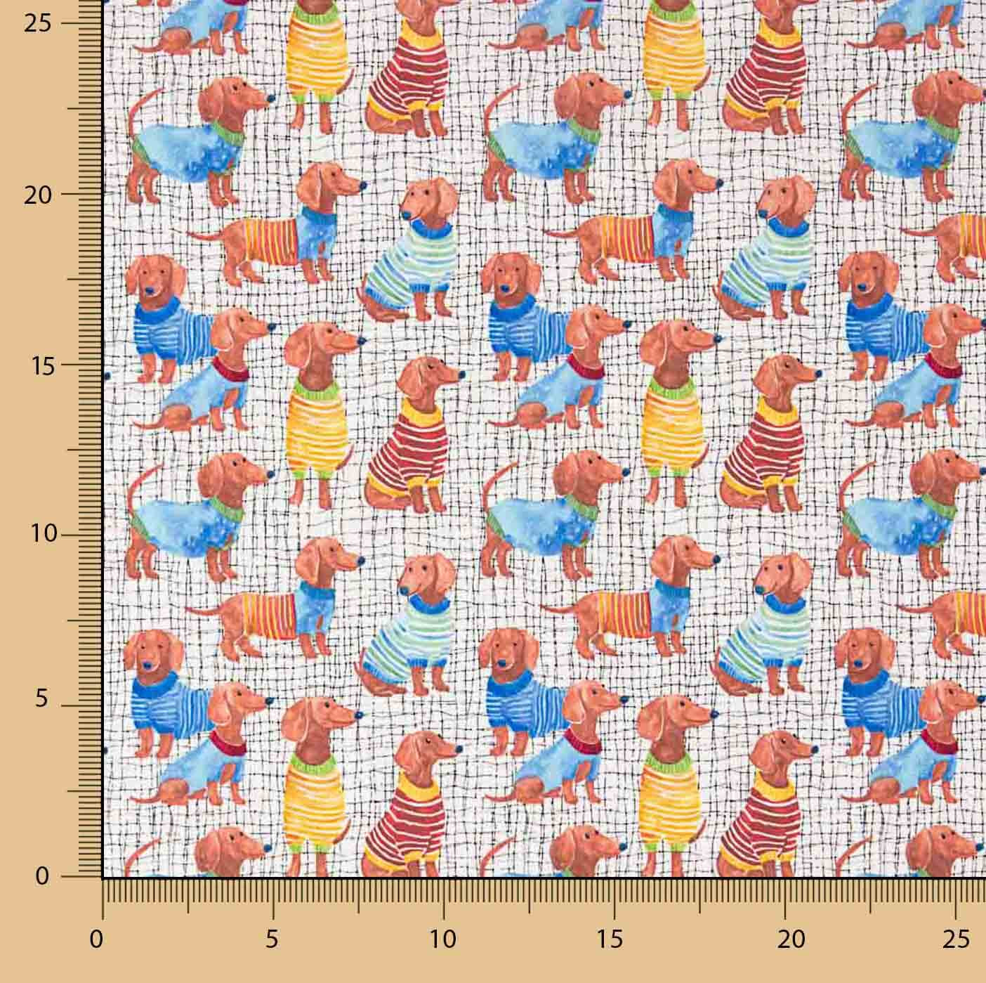 Fibre technique Sorona imprimée dachshunds - Ribes y Casals
