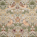 Toile de coton effet tissu de lin « Jardin d'oiseaux » beige - Ribes y Casals
