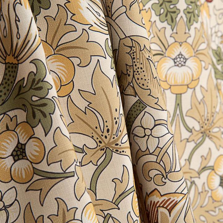 Toile de coton effet tissu de lin « Jardin d'oiseaux » beige - Ribes y Casals