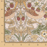 Toile de coton effet tissu de lin « Jardin d'oiseaux » beige - Ribes y Casals