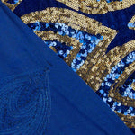 Velours bleu à paillettes dorées - Ribes y Casals