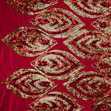 Velours rouge à paillettes dorées - Ribes y Casals