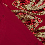 Velours rouge à paillettes dorées - Ribes y Casals