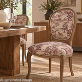 Toile de coton effet tissu de lin « Forêt de cerfs » grenat - Ribes y Casals