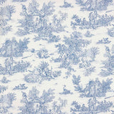 Drap en coton Toile de Jouy bleu - Ribes y Casals