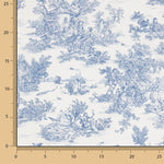 Drap en coton Toile de Jouy bleu - Ribes y Casals