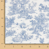 Drap en coton Toile de Jouy bleu - Ribes y Casals