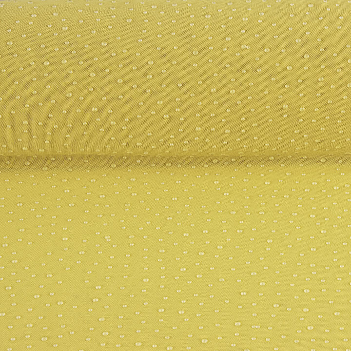 Tulle extensible jaune effet gouttes d'eau - Ribes y Casals