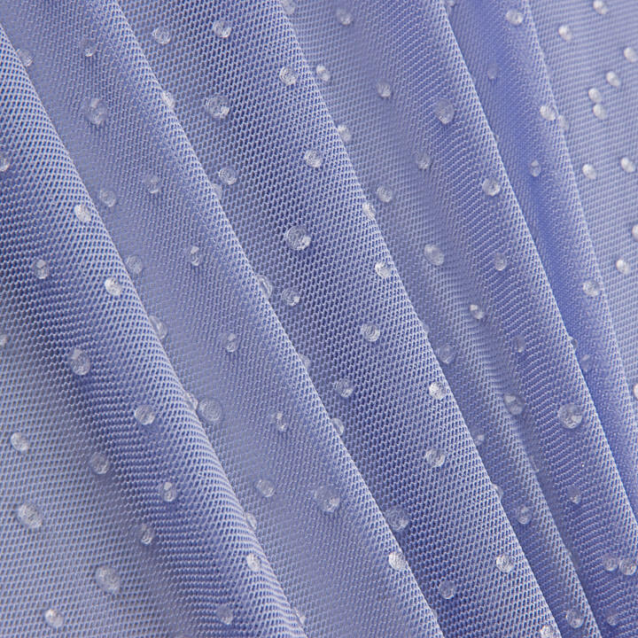 Tulle extensible bleu lavande effet gouttes d'eau - Ribes y Casals