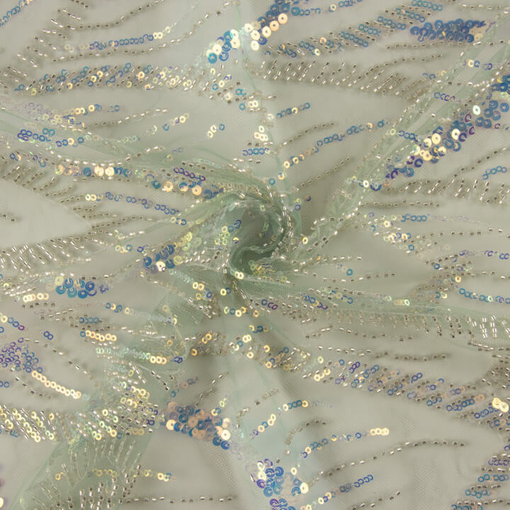 Tulle à sequins verts - Ribes y Casals
