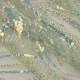 Tulle à sequins verts - Ribes y Casals