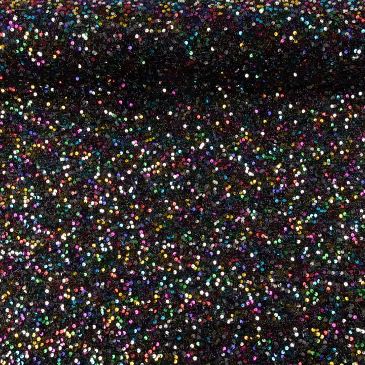 Tulle fantaisie noir à sequins multicolores - Ribes y Casals