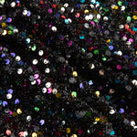 Tulle fantaisie noir à sequins multicolores - Ribes y Casals