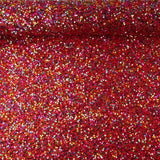 Tulle fantaisie rouge à sequins multicolores - Ribes y Casals