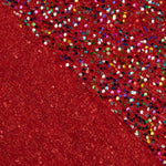 Tulle fantaisie rouge à sequins multicolores - Ribes y Casals