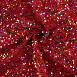 Tulle fantaisie rouge à sequins multicolores - Ribes y Casals