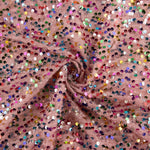 Tulle fantaisie rose à tissu à sequins multicolore - Ribes y Casals