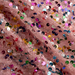 Tulle fantaisie rose à tissu à sequins multicolore - Ribes y Casals