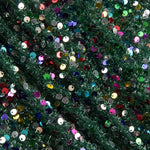 Tulle fantaisie vert à sequins multicolores - Ribes y Casals