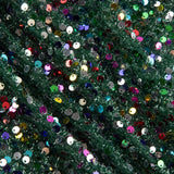 Tulle fantaisie vert à sequins multicolores - Ribes y Casals
