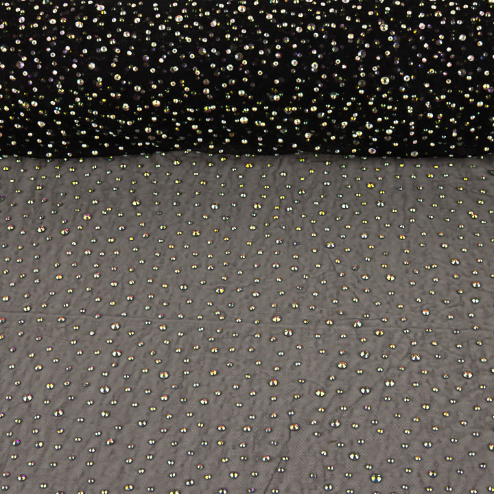 Tulle noir avec strass irisés - Ribes y Casals