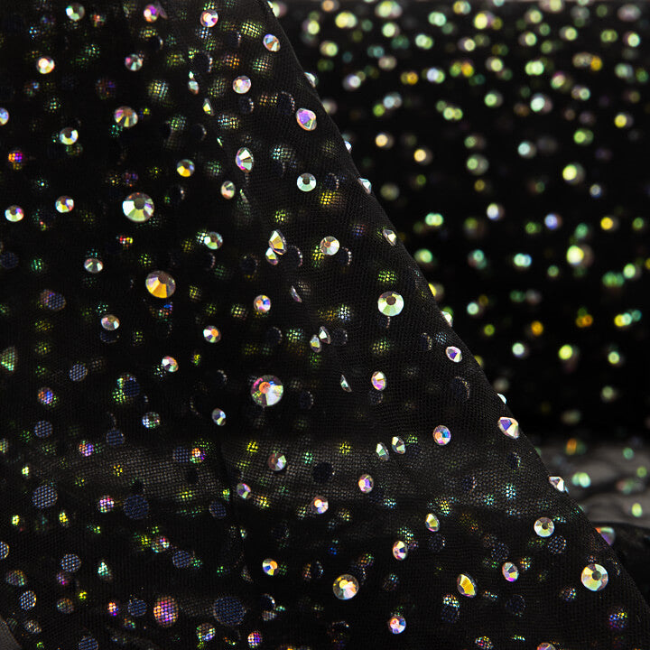 Tulle noir avec strass irisés - Ribes y Casals