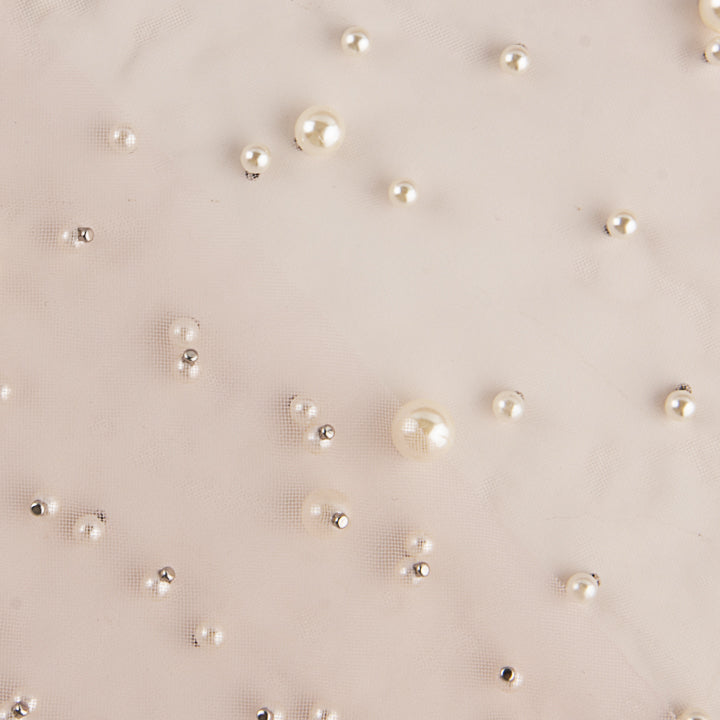 Tulle rose nude avec des perles nacrées - Ribes y Casals