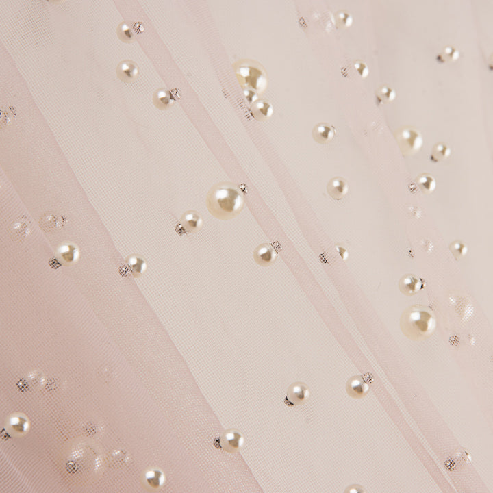 Tulle rose nude avec des perles nacrées - Ribes y Casals