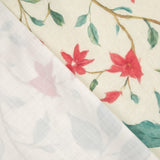 Toile de coton d'effet tissu de lin pour jardin, motif aquarelle rouge - Ribes y Casals