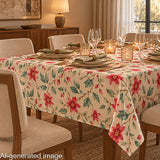 Toile de coton d'effet tissu de lin pour jardin, motif aquarelle rouge - Ribes y Casals