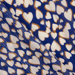 Viscose Lurex Argent Cœurs Bleu foncé - Ribes y Casals