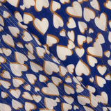 Viscose Lurex Argent Cœurs Bleu foncé - Ribes y Casals