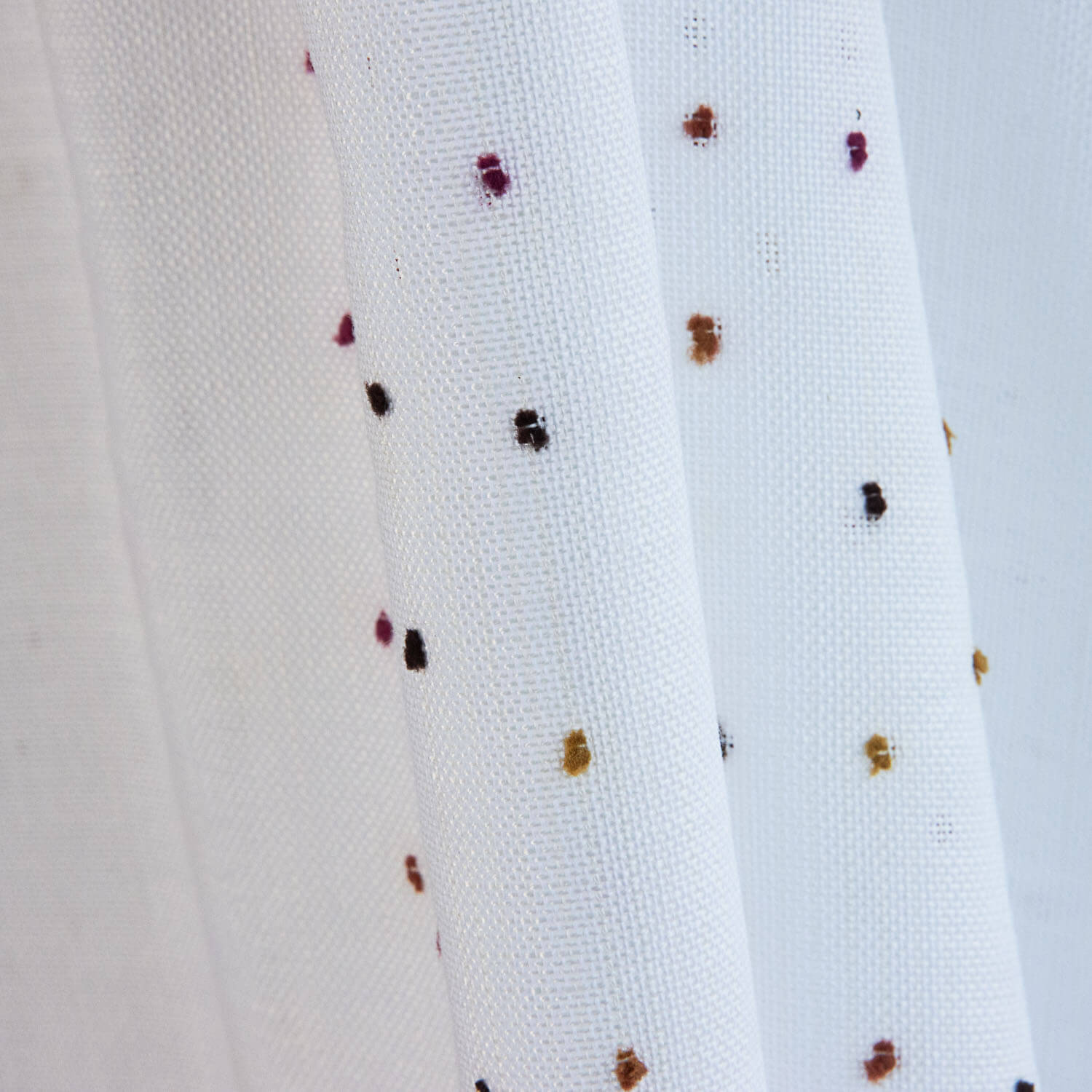 Voilage Plumeti à franges, tons automnaux - Ribes y Casals