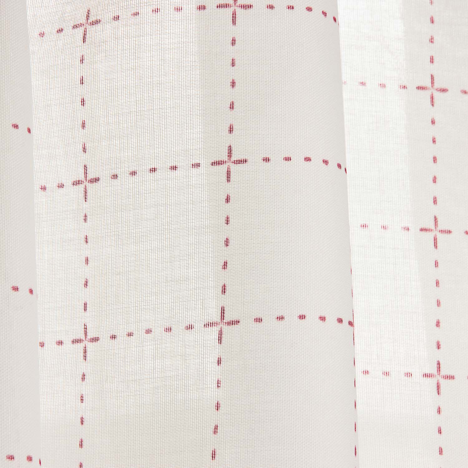 Voilage géométrique à carreaux rouges - Ribes y Casals