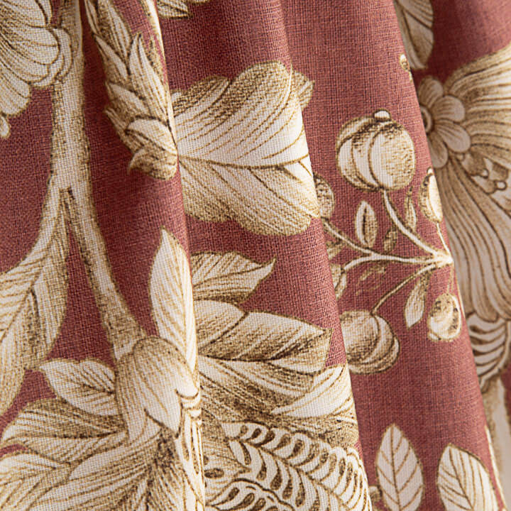 Toile de coton effet tissu de lin Jardin Imperial Terracotta - Ribes y Casals