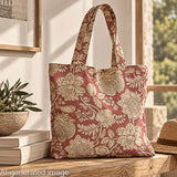 Toile de coton effet tissu de lin Jardin Imperial Terracotta - Ribes y Casals
