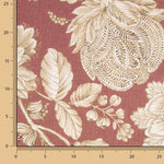 Toile de coton effet tissu de lin Jardin Imperial Terracotta - Ribes y Casals