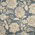 Toile de coton effet tissu de lin Jardin Imperial Bleu - Ribes y Casals