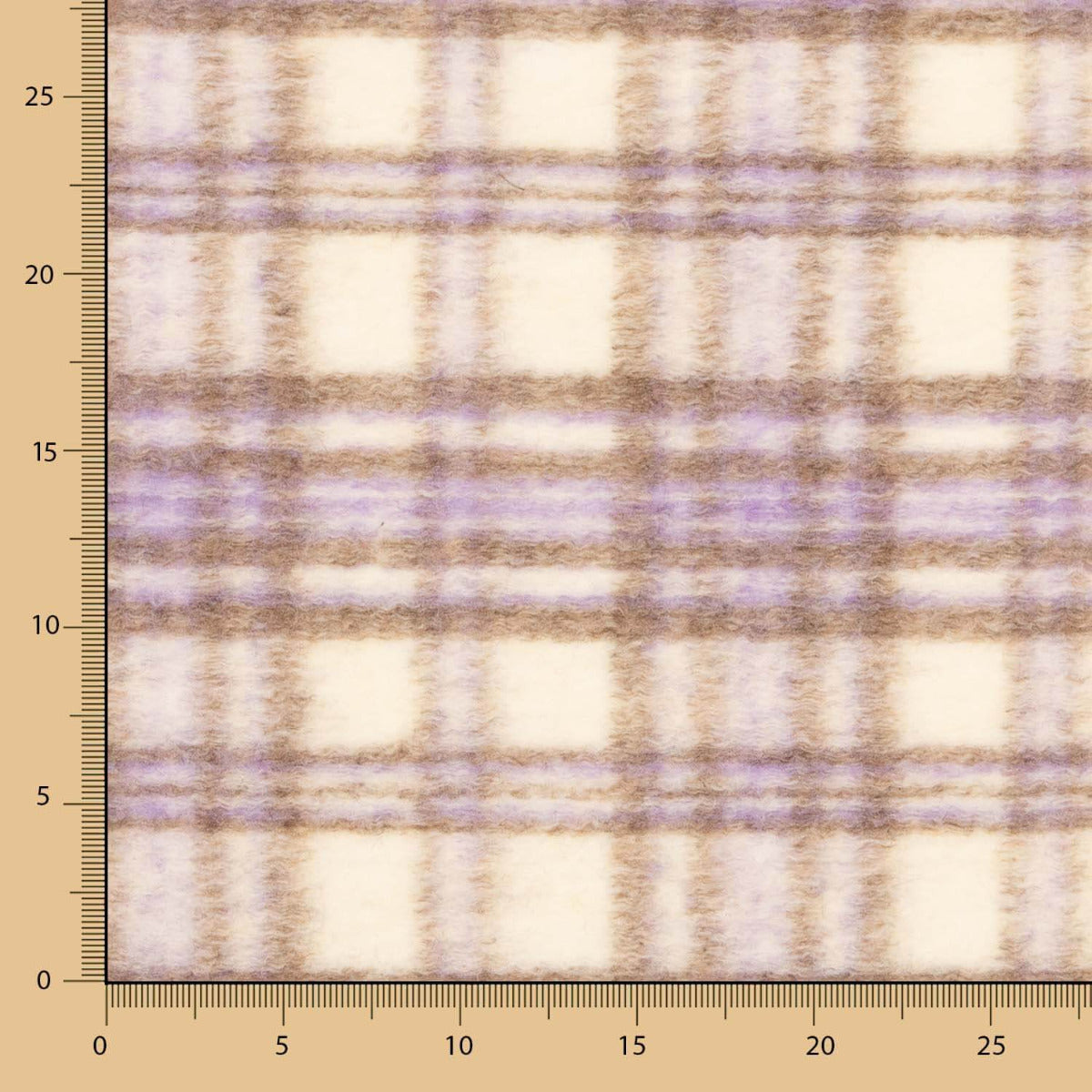 Manteau en Fourrure à Carreaux Beige - Ribes y Casals