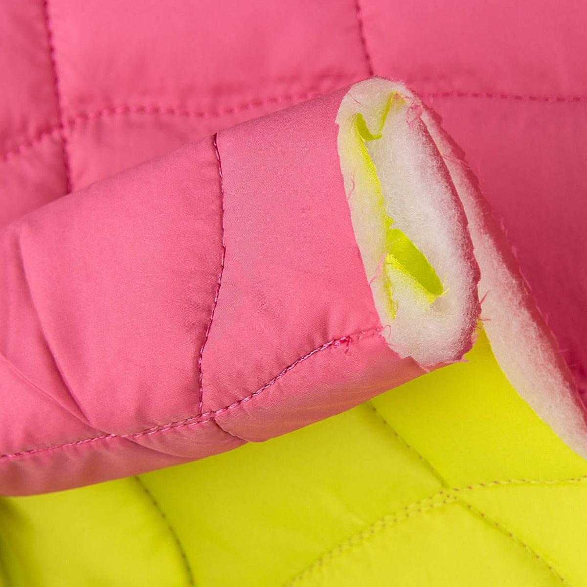 Tissu matelassé réversible rose et citron vert - Ribes y Casals