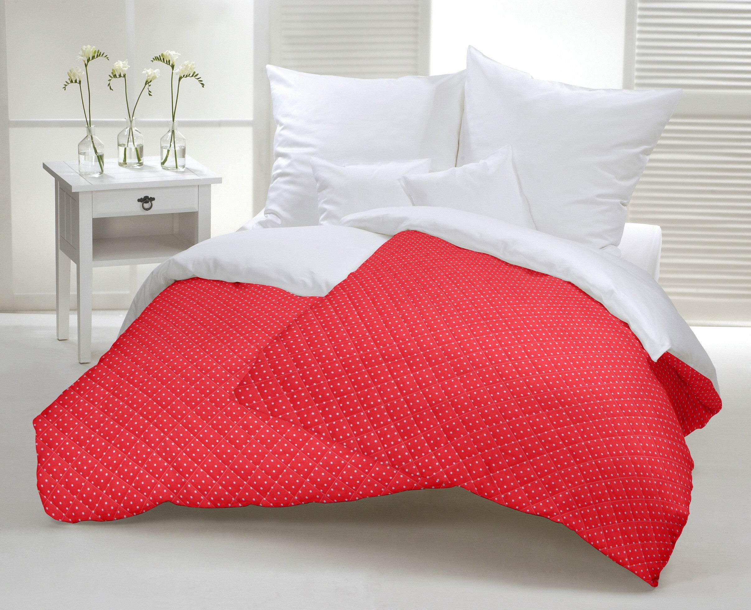 Popeline Capitonnée À Pois Rouge - Ribes y Casals