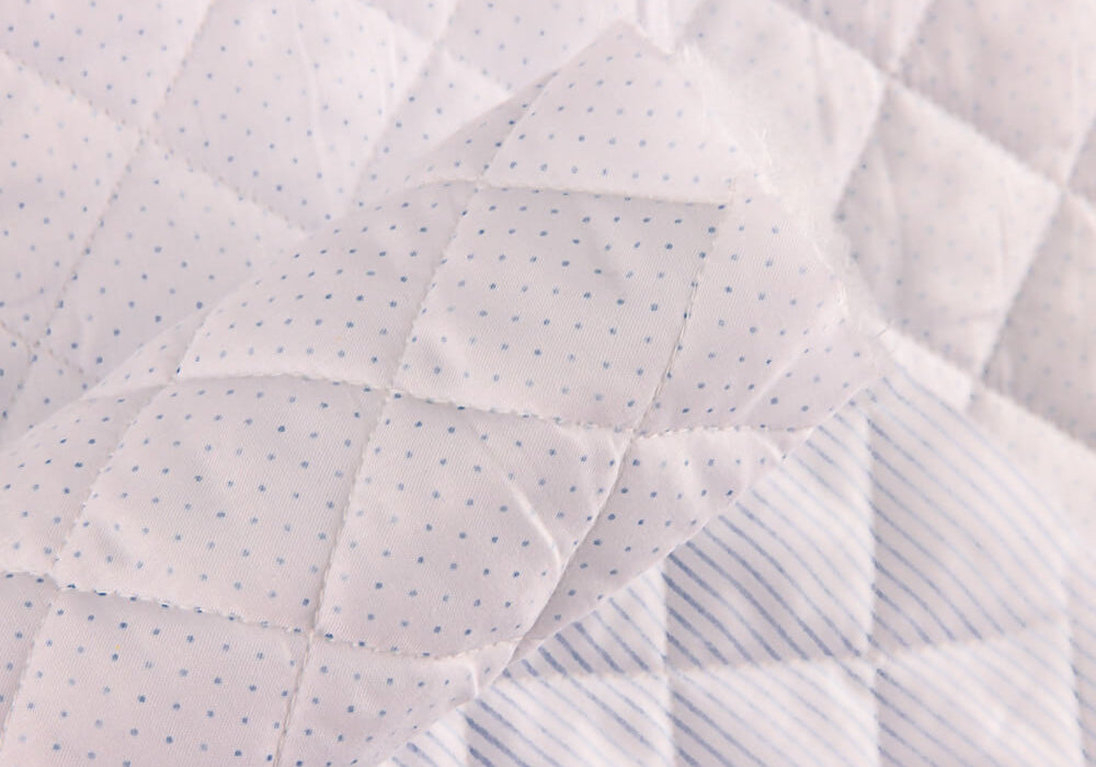Acolchado Algodón Lunarcitos-Rayas Celeste