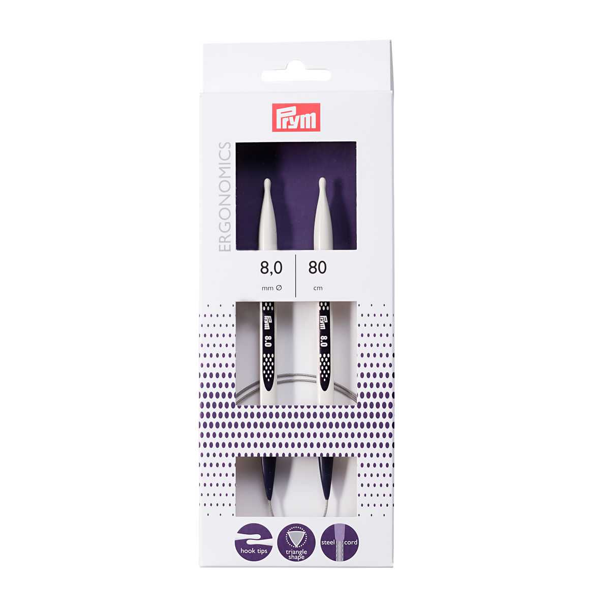 Prym - Aiguilles Tricot Ergonomique 8mm. 215811 - Ribes y Casals