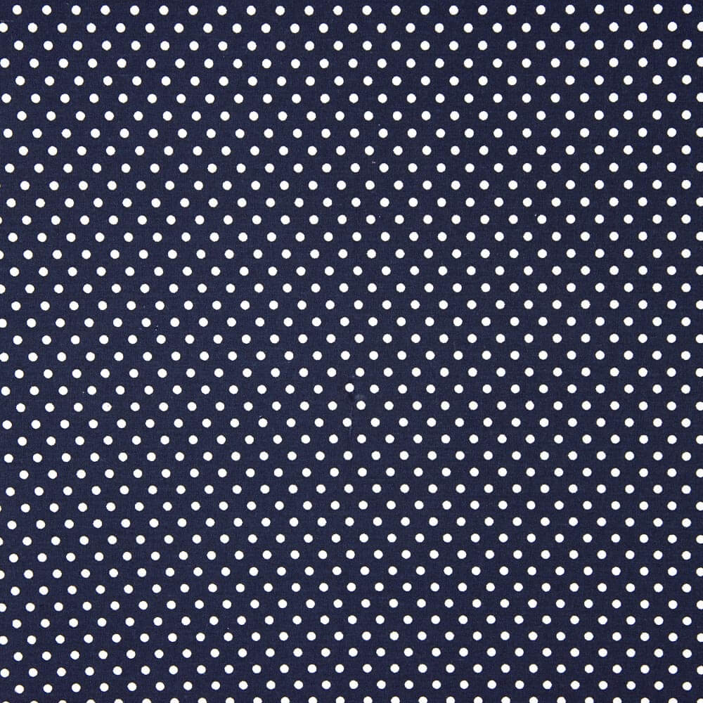 Popeline de coton à pois bleu marine - Ribes y Casals