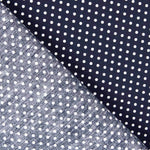 Popeline de coton à pois bleu marine - Ribes y Casals