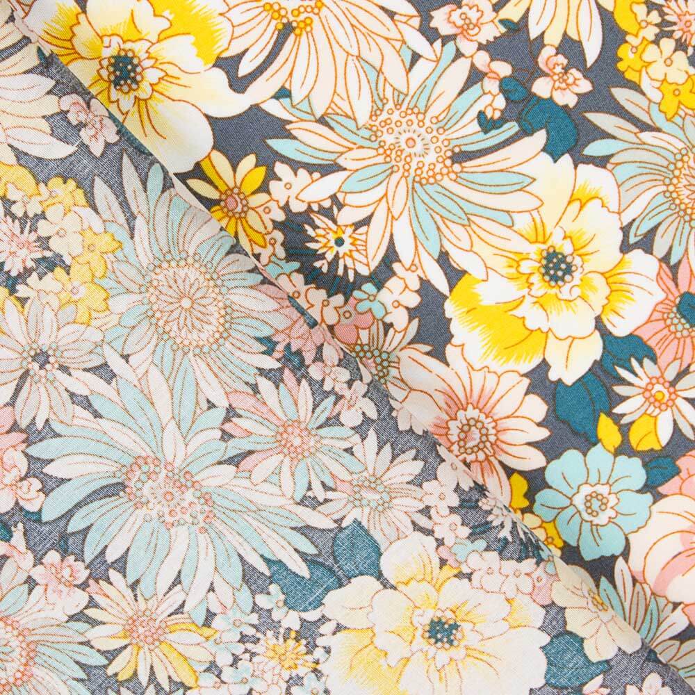 Popeline Coton Fleurs Sauvages Rose - Ribes y Casals